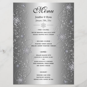 Elegant winter Wedding Menu