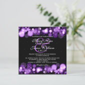 Elegant Winter Wedding Purple Lights Invitation (Standing Front)