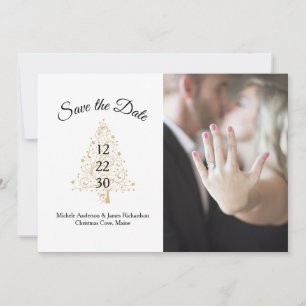 Elegant Winter Wedding Save The Date Photo Announcement