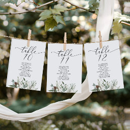 Elegant winter Wedding Table Seating Chart cards