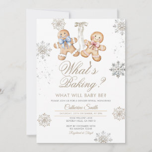 Elegant Winter What’s Baking Gender Reveal Invitation