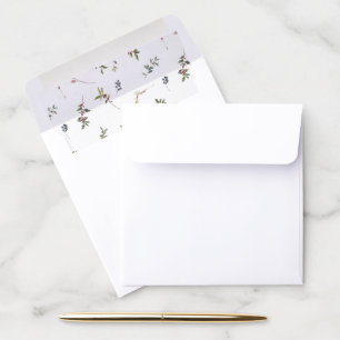 Elegant Winter Wildflower Berry Wedding Square  Envelope Liner