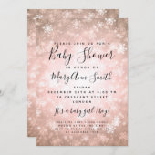 Elegant Winter Wonderland Baby Shower Copper Invitation (Front/Back)