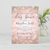 Elegant Winter Wonderland Baby Shower Copper Invitation (Standing Front)