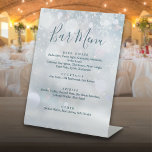 Elegant Winter Wonderland Bar Menu Pedestal Sign<br><div class="desc">This elegant winter background bar menu sign is perfect for all celebrations. Designed by Thisisnotme©</div>