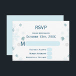 Elegant Winter Wonderland Blue Snowflake RSVP Card<br><div class="desc">Simple blue snowflakes on a white background create a fun winter feel to this wedding RSVP card.</div>