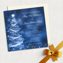 Elegant Winter Wonderland Christmas Wedding Invitation