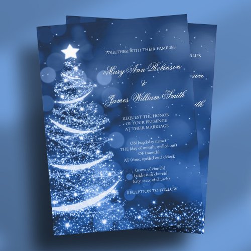 Elegant Winter Wonderland Christmas Wedding Invitation