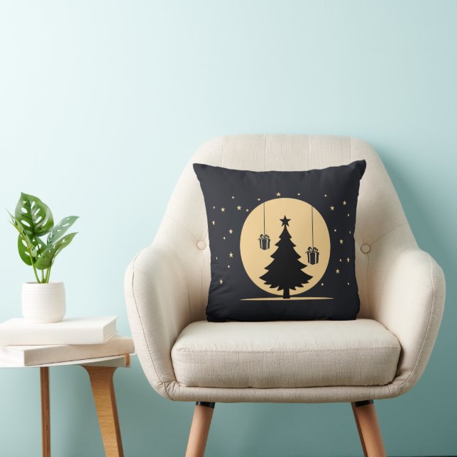 Elegant Winter Wonderland Decorative Christmas Throw Pillow (Chair)