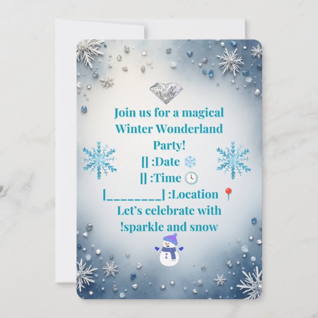  ✨ Elegant Winter Wonderland Party Invitation ❄️ (Front)