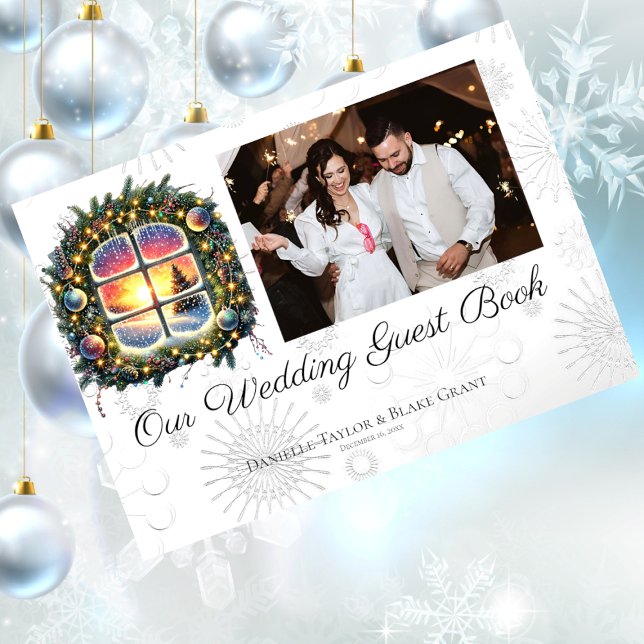 Elegant Winter Wonderland Photo Wedding Guest Book (Creator Uploaded)