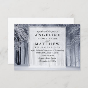 Elegant Winter Wonderland Snow snowflakes wedding Invitation