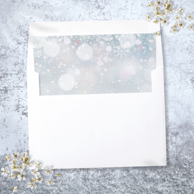Elegant Winter Wonderland Snowflakes Envelope Liner (Elegant Winter Wonderland Snowflakes Envelope Liner)
