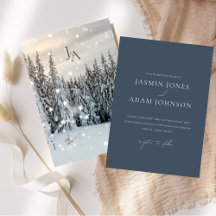 Elegant Winter Wonderland Snowy Woodland Wedding