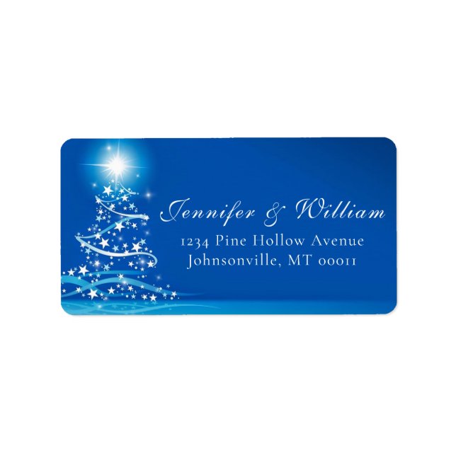 Elegant Winter Wonderland Sparkle Wedding Label (Front)