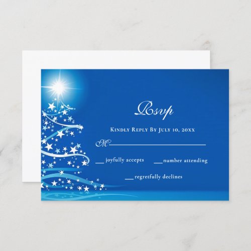 Elegant Winter Wonderland Sparkling Wedding RSVP Card