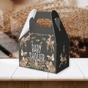 Elegant Winter Woodland Forest Baby Shower Favor Boxes