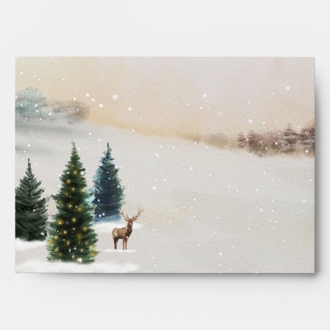 Elegant Winter Woodland Invitation Envelope (Front)