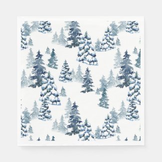 Elegant Winter Woodland Snowy Fir Forest Christmas