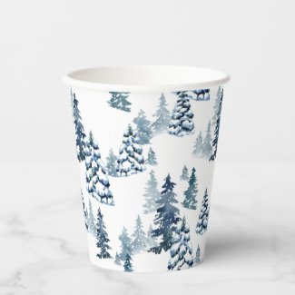 Elegant Winter Woodland Snowy Fir Forest Christmas