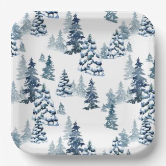 Elegant Winter Woodland Snowy Fir Forest Christmas