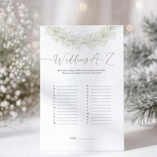 Elegant Winter Wreath Wedding A-Z Game Flyer