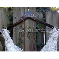 Elegant Wire Wedding Date Bridal Wooden Hanger