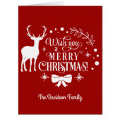 Elegant Wish You A MERRY CHRISTMAS Monogram (Front)