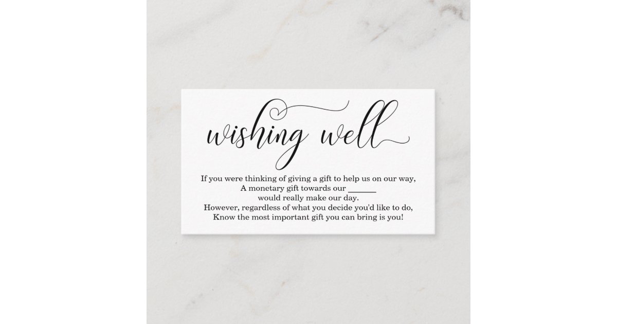 Elegant Wishing Well for Wedding Invitation