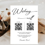 Elegant Wishing Well Honeymoon QR Code Wedding Pedestal Sign<br><div class="desc">Introducing our Elegant Wishing Well Honeymoon QR Code Wedding Pedestal Sign. Perfect for modern weddings, this sign combines the charm of handwritten calligraphy with the convenience of a QR code. Simply scan the code to contribute to the honeymoon fund! Crafted with care, this sign adds a personal touch to your...</div>