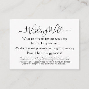 Elegant Wishing Well Money Poem Enclosure Card