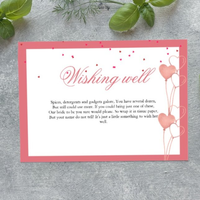Elegant Wishing well  Valentine Bridal Shower card (Creator Uploaded)