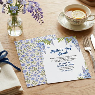 Elegant Wisteria Floral Mother’s Day Brunch  Invitation