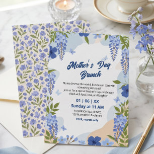 Elegant Wisteria Floral Mother’s Day Brunch  Invitation
