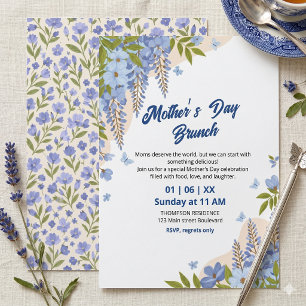 Elegant Wisteria Floral Mother’s Day Brunch  Invitation