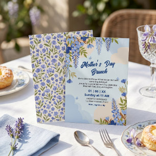 Elegant Wisteria Floral Mother’s Day Brunch Invitation