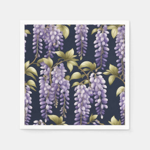 Elegant Wisteria Floral Napkins