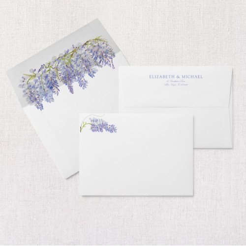 Elegant Wisteria Purple Script Wedding Envelope