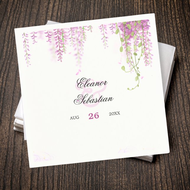 Elegant Wisteria Purple Wedding  Napkins (Elegant Wisteria Purple Wedding Napkins)