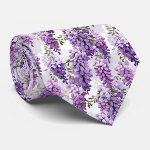 Elegant wisteria tiled floral pattern  neck tie