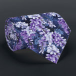 Elegant wisteria tiled floral pattern neck tie<br><div class="desc">Elegant wisteria tiled floral pattern neck tie</div>