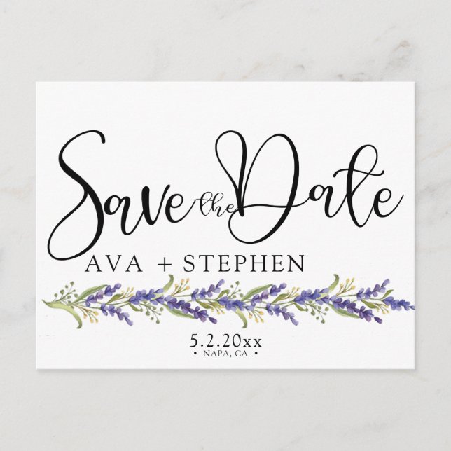 Elegant Wisteria tree Save the date Announcement Postcard (Front)
