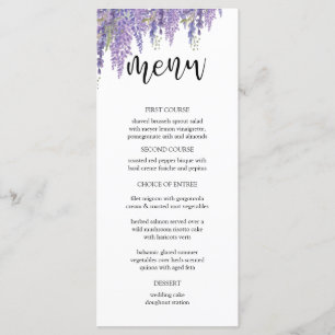 Elegant Wisteria tree Wedding Menu
