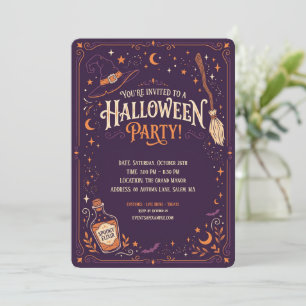 Elegant Witch Halloween Party Invitation