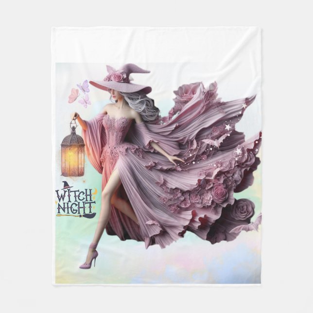 Elegant Witch Night Enchanting Halloween Blanket (Front)
