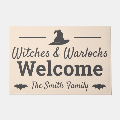 Elegant Witches  Warlocks Welcome Halloween Doormat
