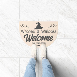 Elegant Witches & Warlocks Welcome Halloween Doormat