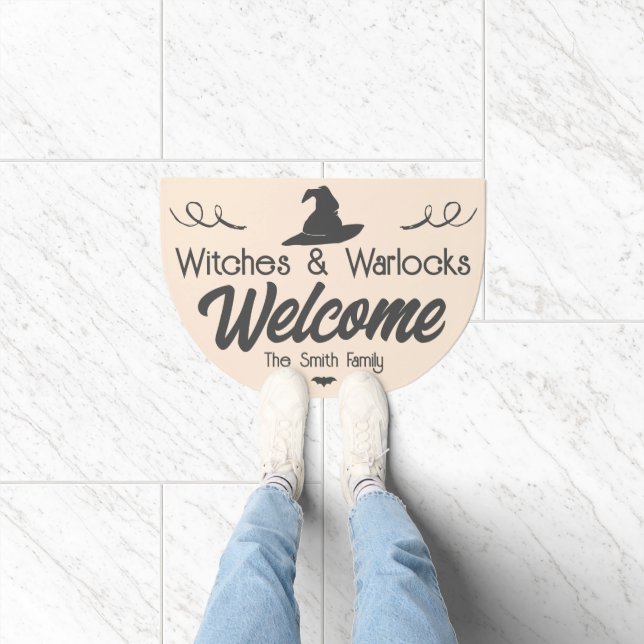Elegant Witches & Warlocks Welcome Halloween Doormat (Indoor)