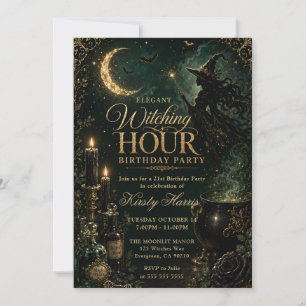 Elegant Witching Hour Birthday Party Invitation