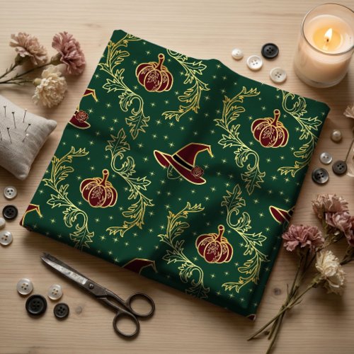 Elegant Witchy Whimsigoth Halloween Pattern  Fabric